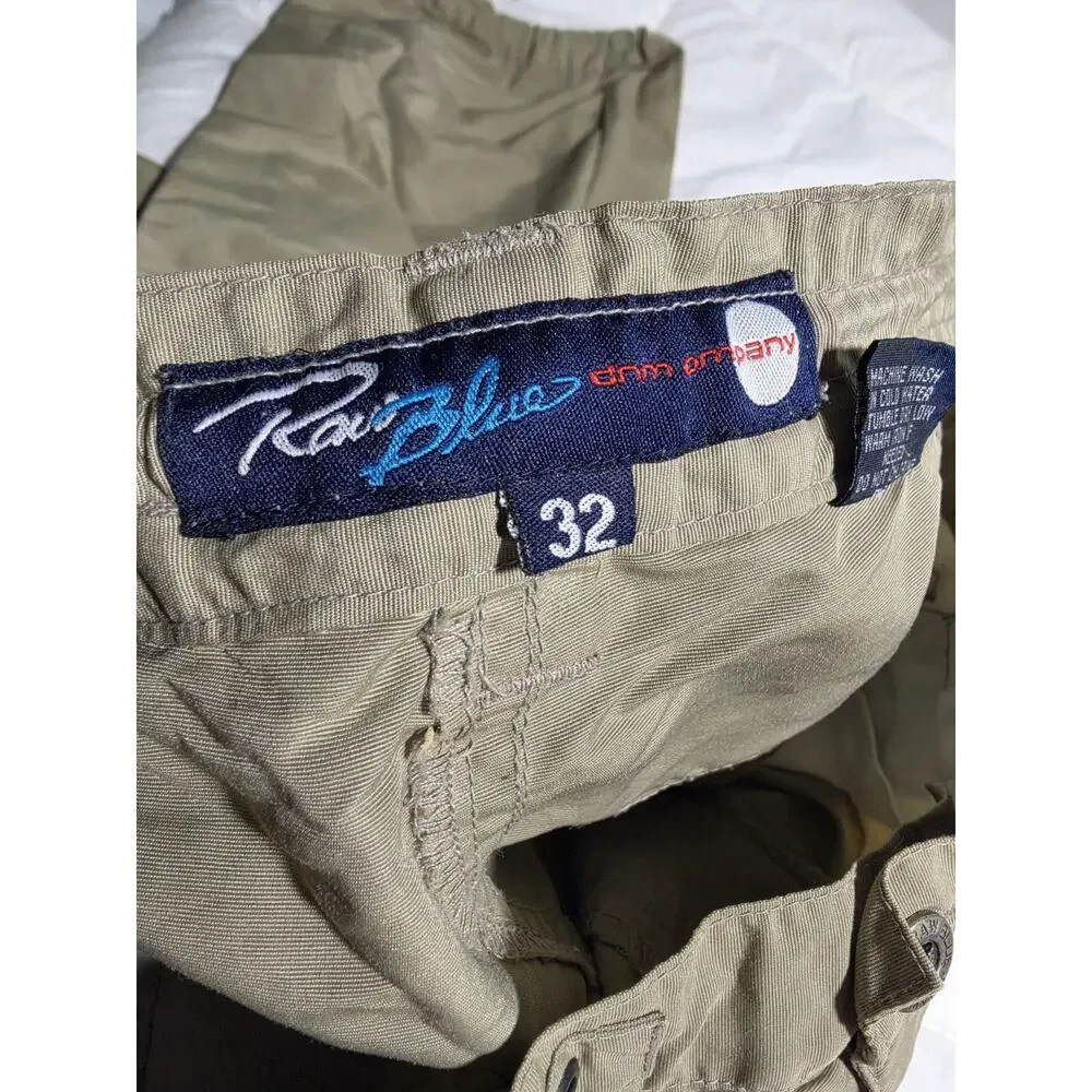 Vtg 90's Raw Blue Dnm 32A Cargo Pants Sand Khaki Y2k Retro Streetwear Roomy